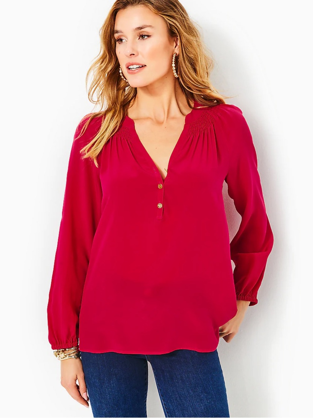 NWT Lilly Pulitzer Elsa Top Sz XXL- Poinsettia Red 100% Silk